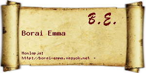 Borai Emma névjegykártya