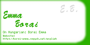 emma borai business card